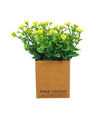VGIA Set Flowers in Pot Fake Plants Small Yellow